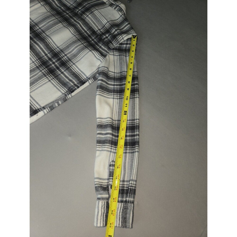 American Eagle Outfitters Flannel Shirt Small Black White Plaid Classic Fit Soft - Picture 7 of 10